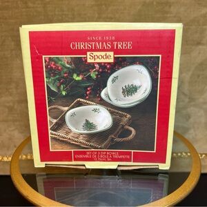 Spode Christmas Tree Dip Snack Bowls Set 5 inches Earthenware